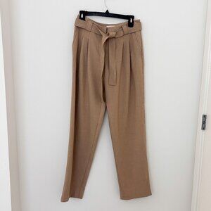 Anthropologie Maeve Tan Belted Paper Bag Pants